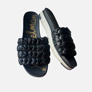 Sam Edelman Womens Black Ainslie Braided Slide Sandals Size 9.5